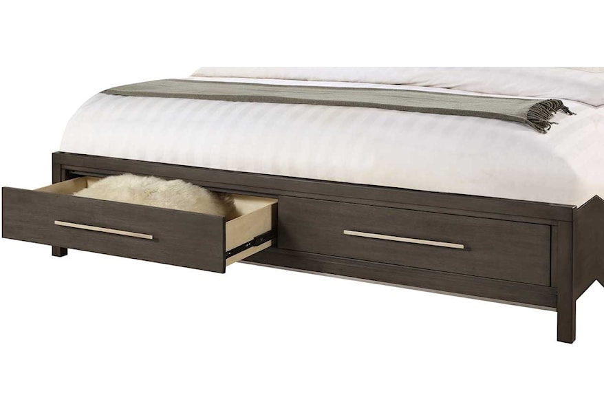 Star Katy Contemporary Queen Storage Bed With 2 Footboard Drawers