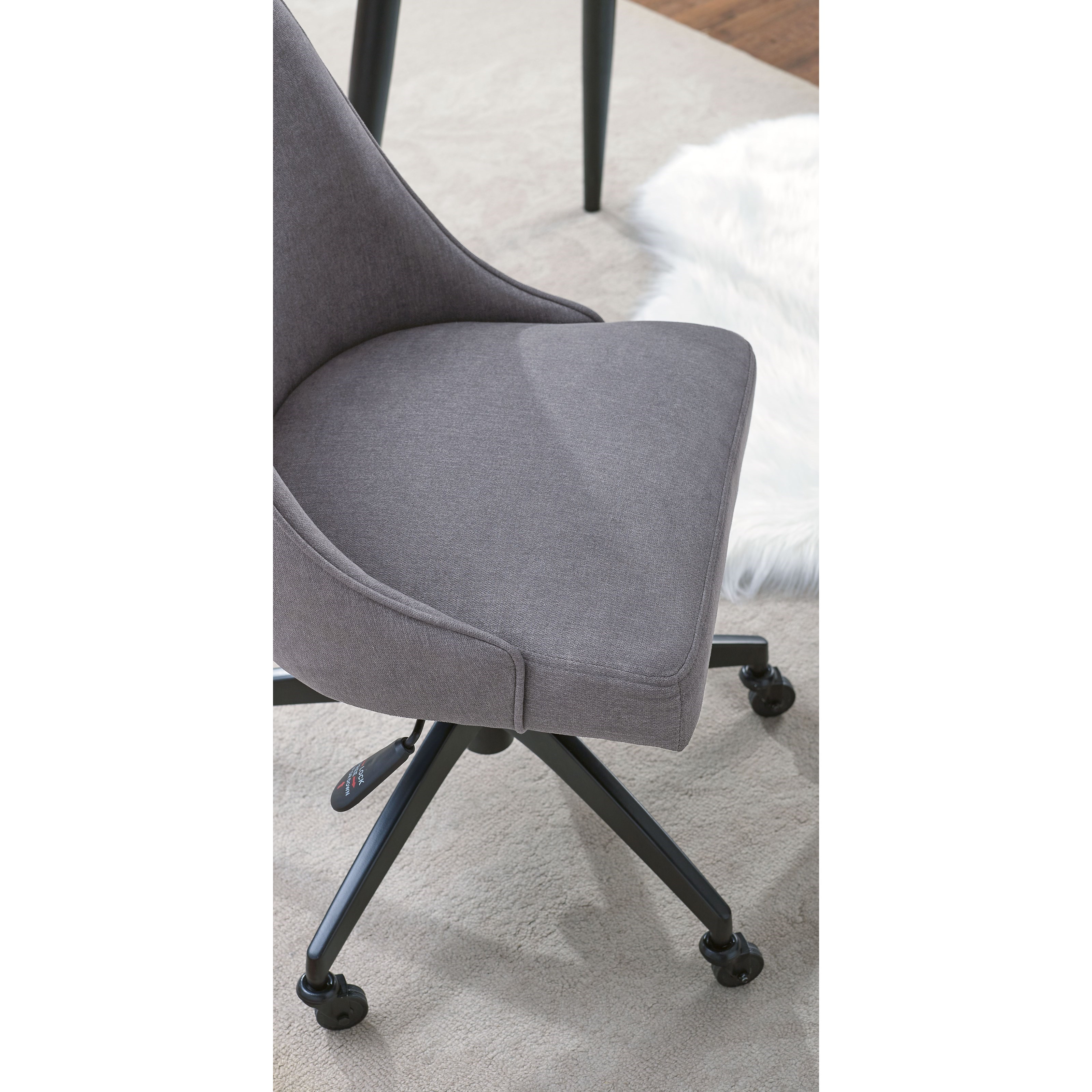 Vendor 3985 Kinsley Ks200sg Swivel Upholstered Desk Chair In Gray