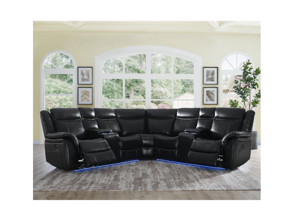 Levin 4 Seat Power Reclining Sectional Sofa Levin 4 Seat Power Reclining Sectional Sofa
