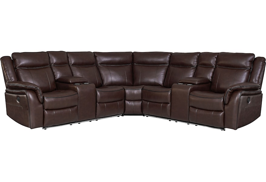 Steve Silver Levin 4 Seat Power Reclining Sectional Sofa With