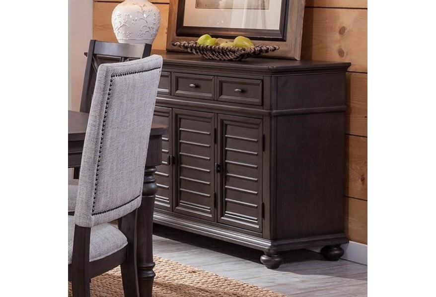 Steve Silver Linnett Transitional Server With Hanging Storage