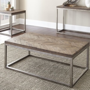 Steve Silver Lorenza Industrial Cocktail Table With Metal Base