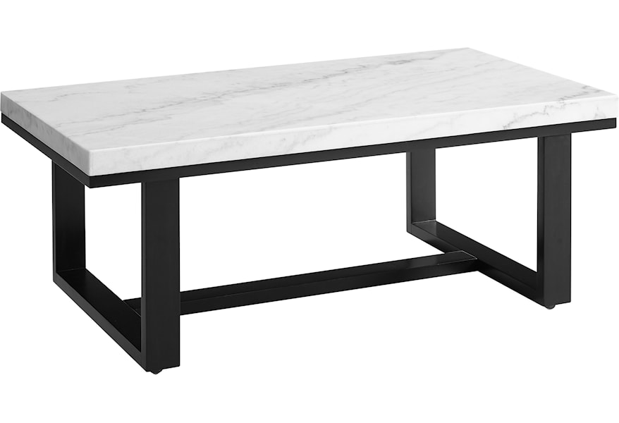 Steve Silver Lucca Transitional Marble Top Cocktail Table with ...
