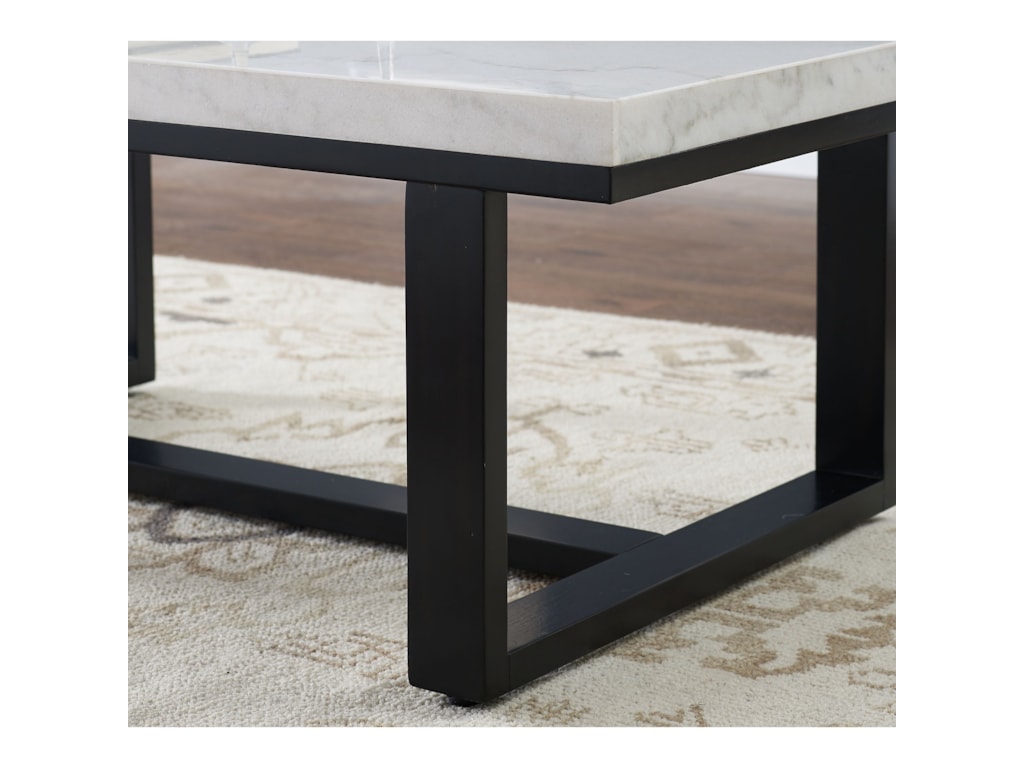 Steve Silver Lucca Lc200cas Transitional Marble Top Cocktail Table With Casters Sam Levitz Furniture Cocktail Coffee Tables
