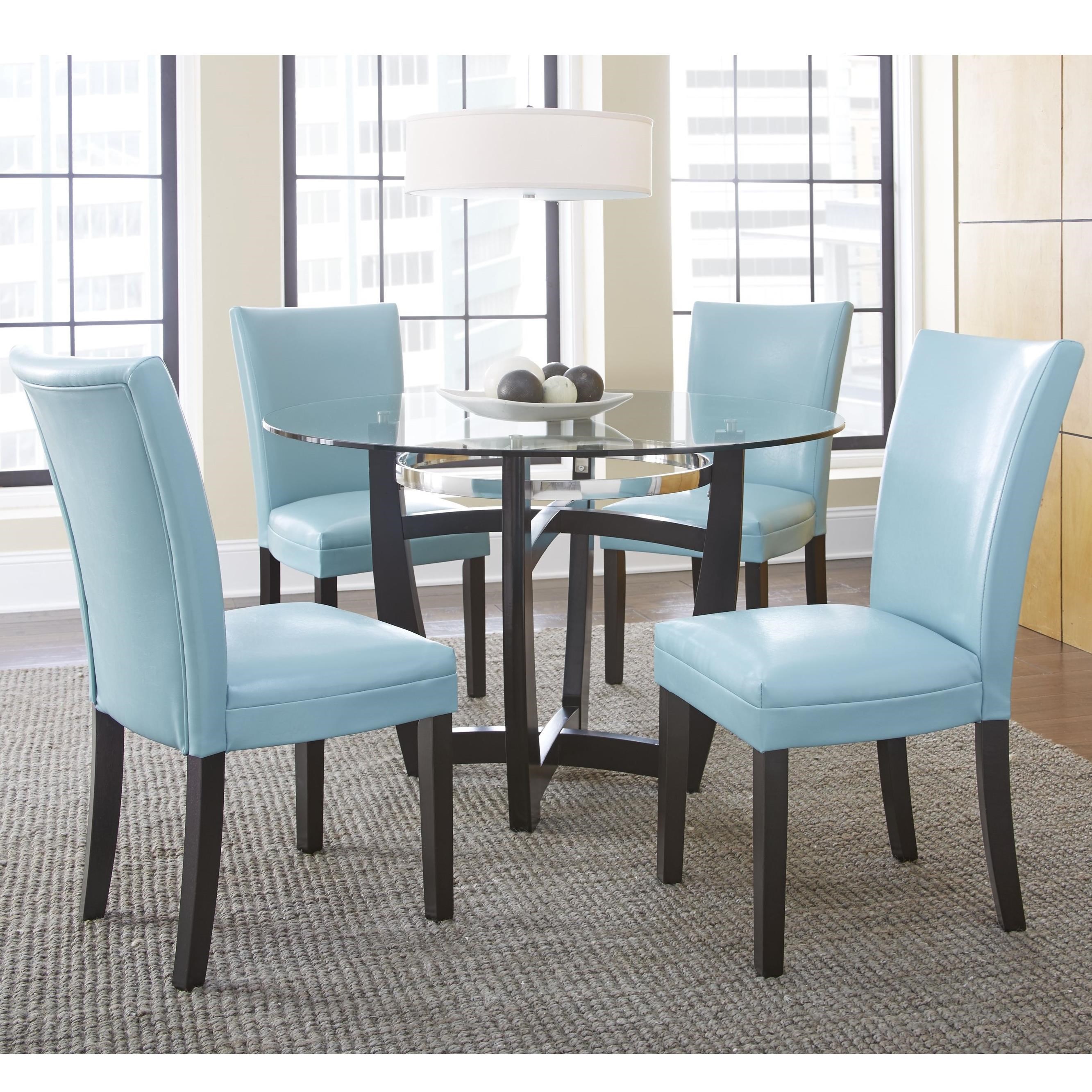 Steve Silver Matinee 5 Piece Dining Set With Parson Side Chairs Wilcox Furniture Dining 5 Piece Sets