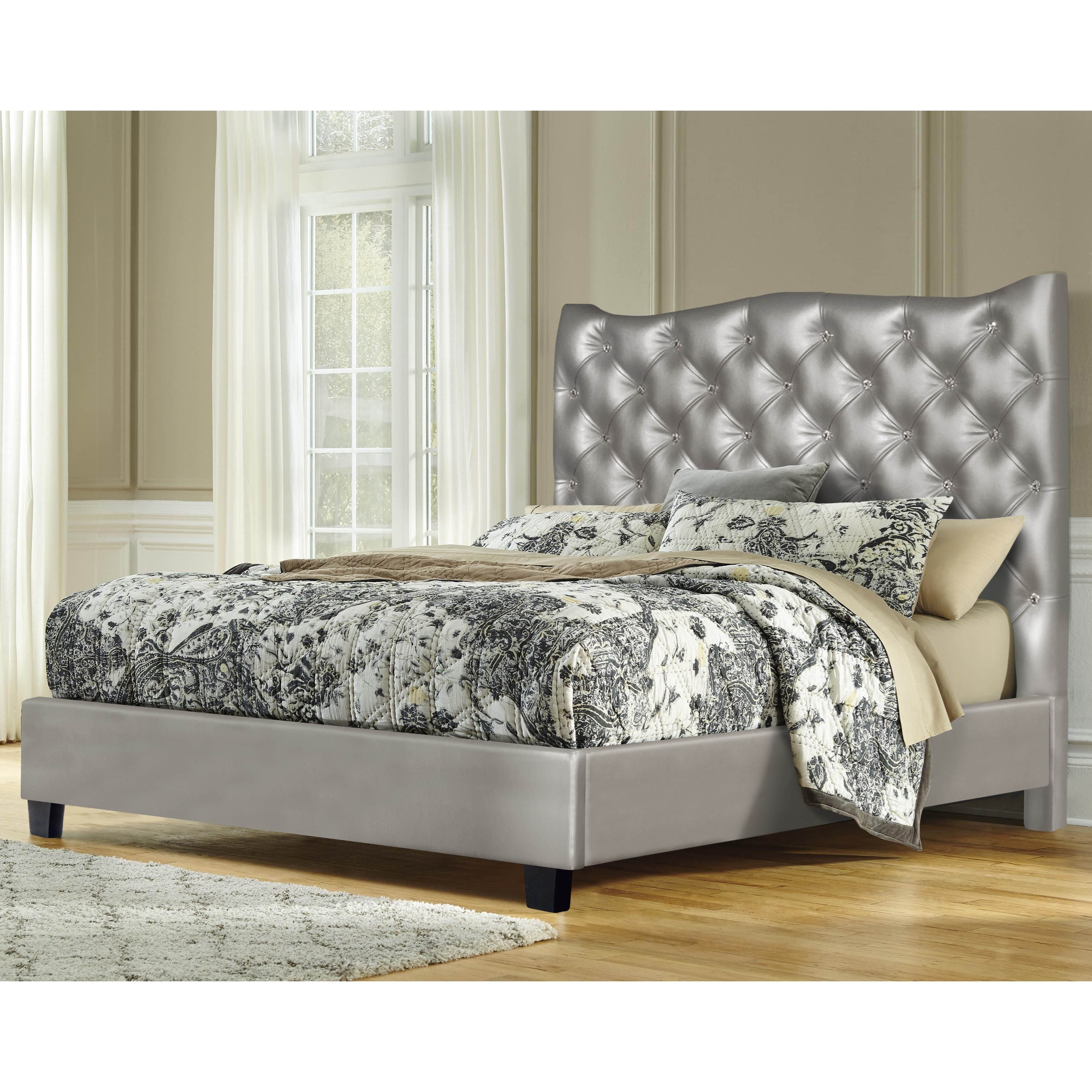 Marilyn Glam Faux Leather Tufted King Bed By Prime At Prime Brothers Furniture