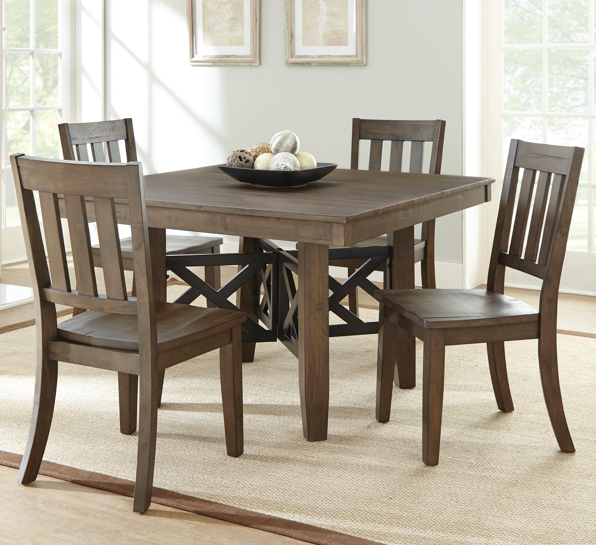 Steve Silver Mayla Rustic Wood 5 Piece Table Set Dunk Bright Furniture Dining 5 Piece Sets