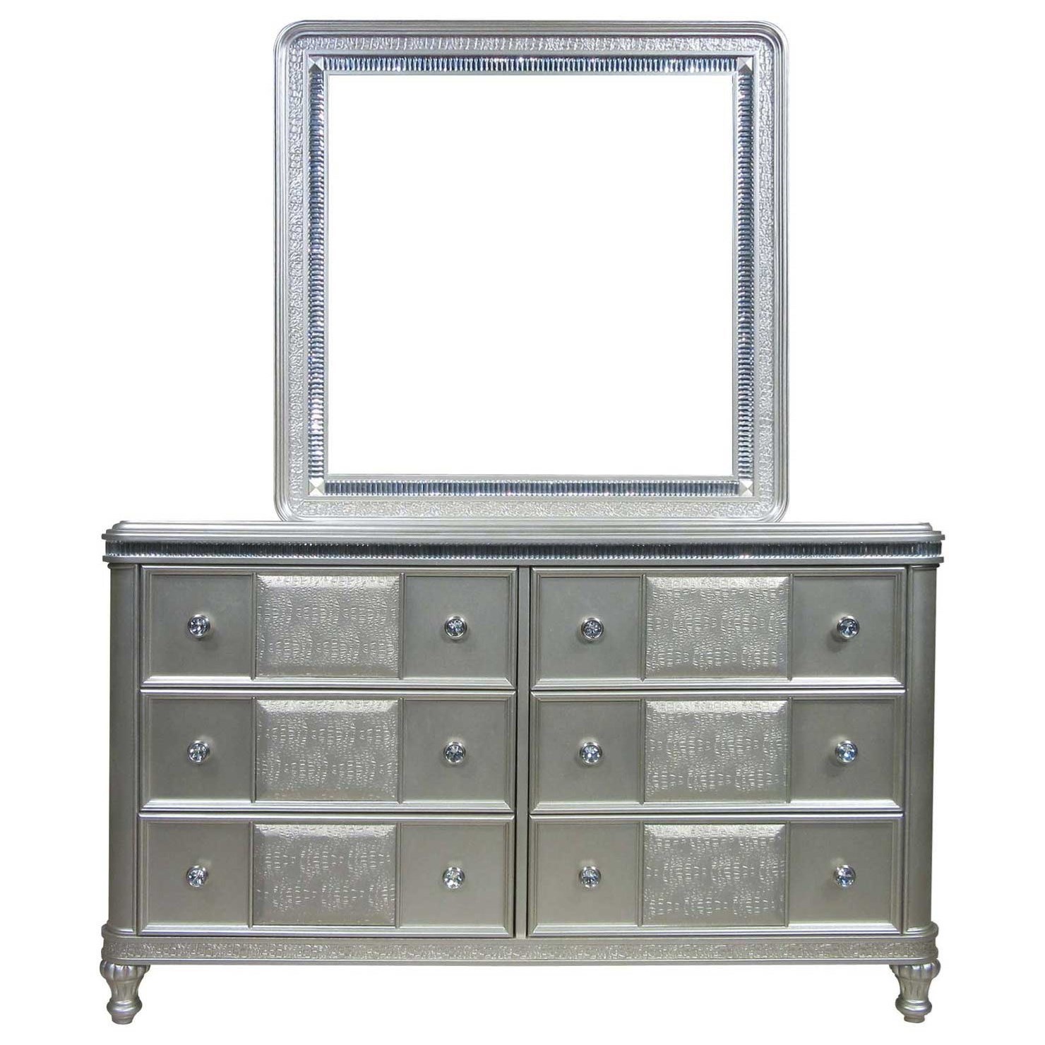 Steve Silver Midtown Glam Six Drawer Dresser And Mirror Set With