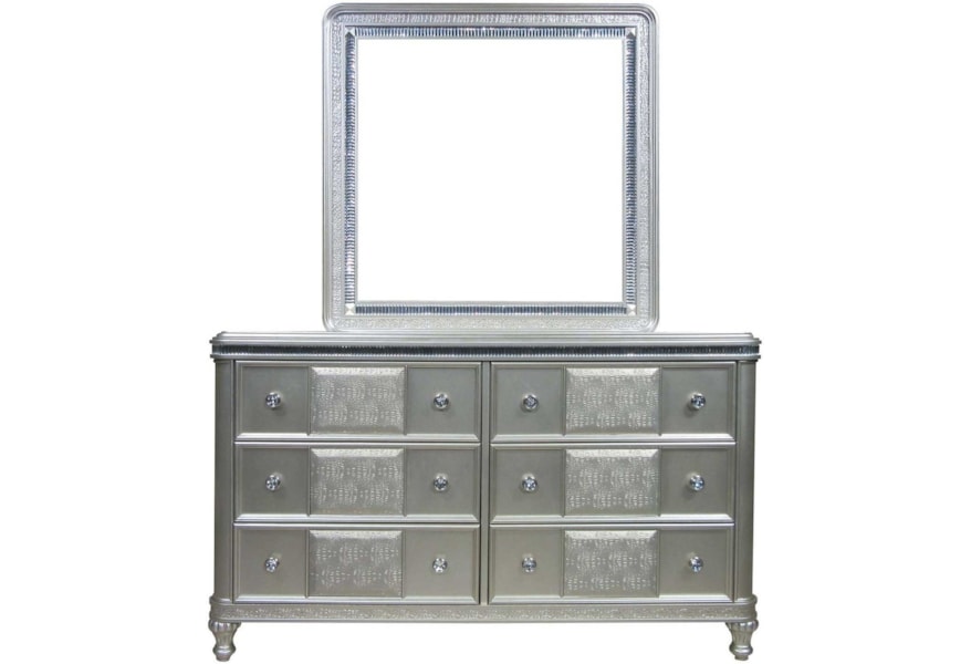 Steve Silver Midtown Glam Six Drawer Dresser And Mirror Set With