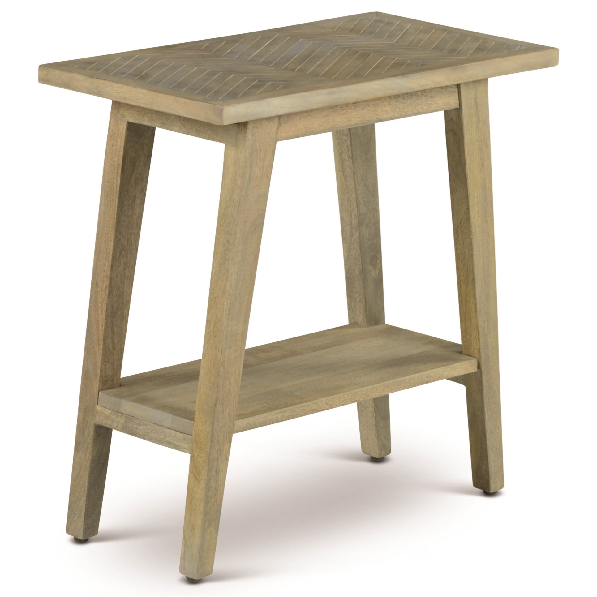 Steve Silver Milani Ml400ec Mid Century Modern Table Side End Table With Herringbone Veneer Top Dunk Bright Furniture End Tables
