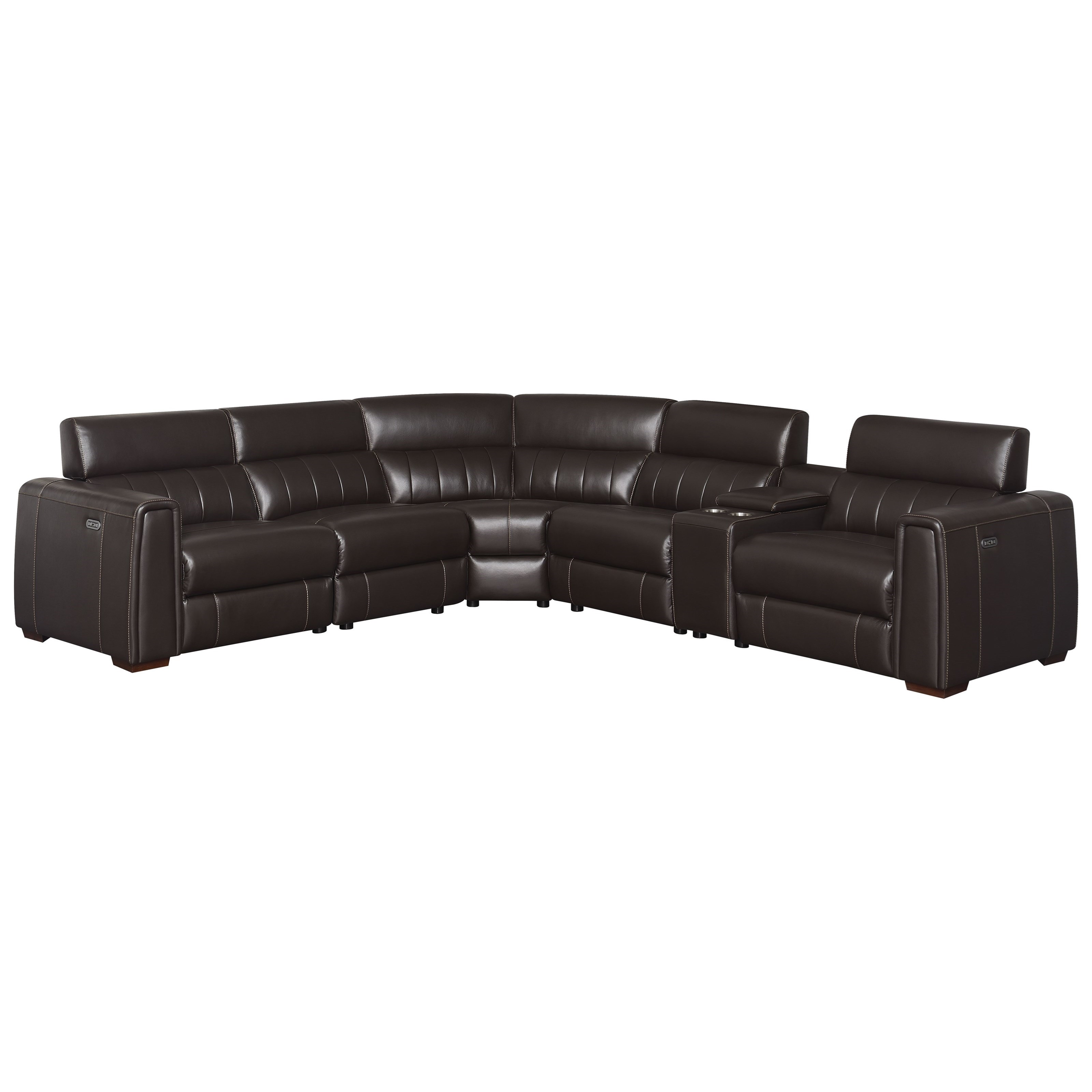 Steve Silver Nara 4 Seat Power Reclining Leather Sectional Sofa