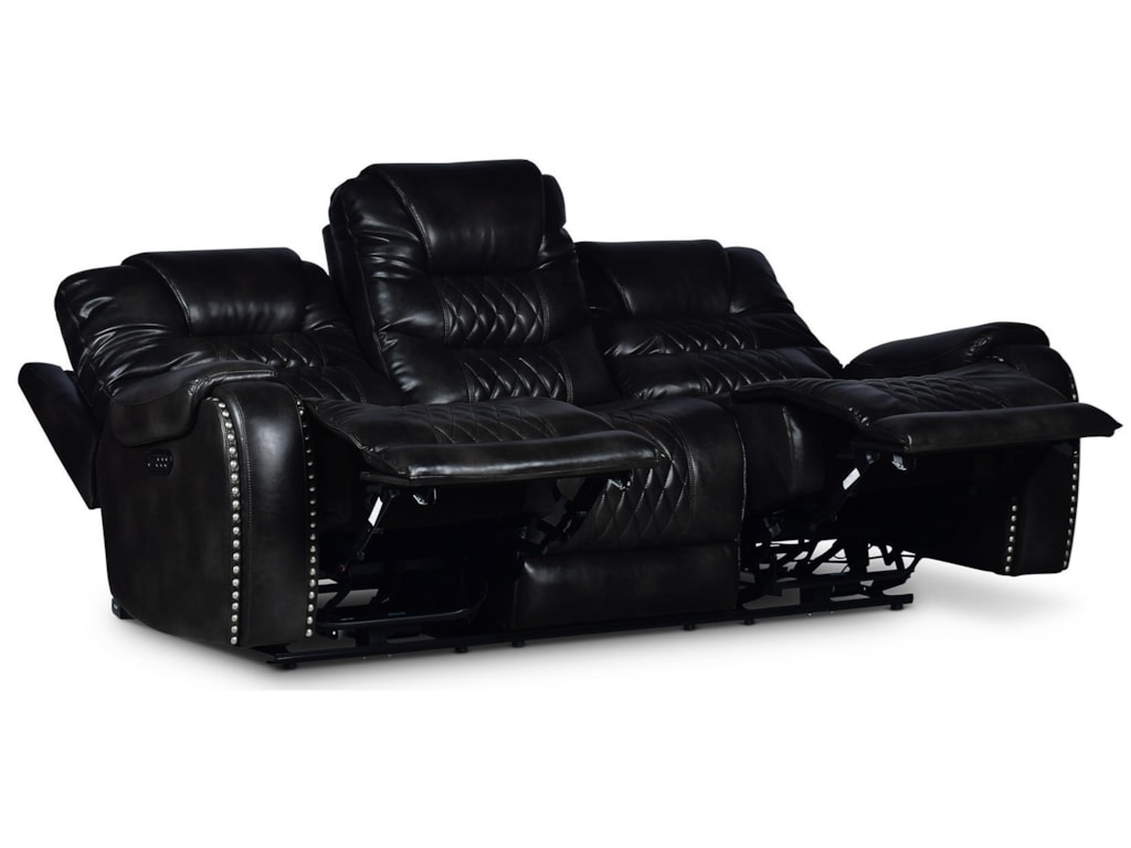 Park Avenue Traditional Reclining Sofa With Headrest And Lumbar Support By Steve Silver At Rooms For Less