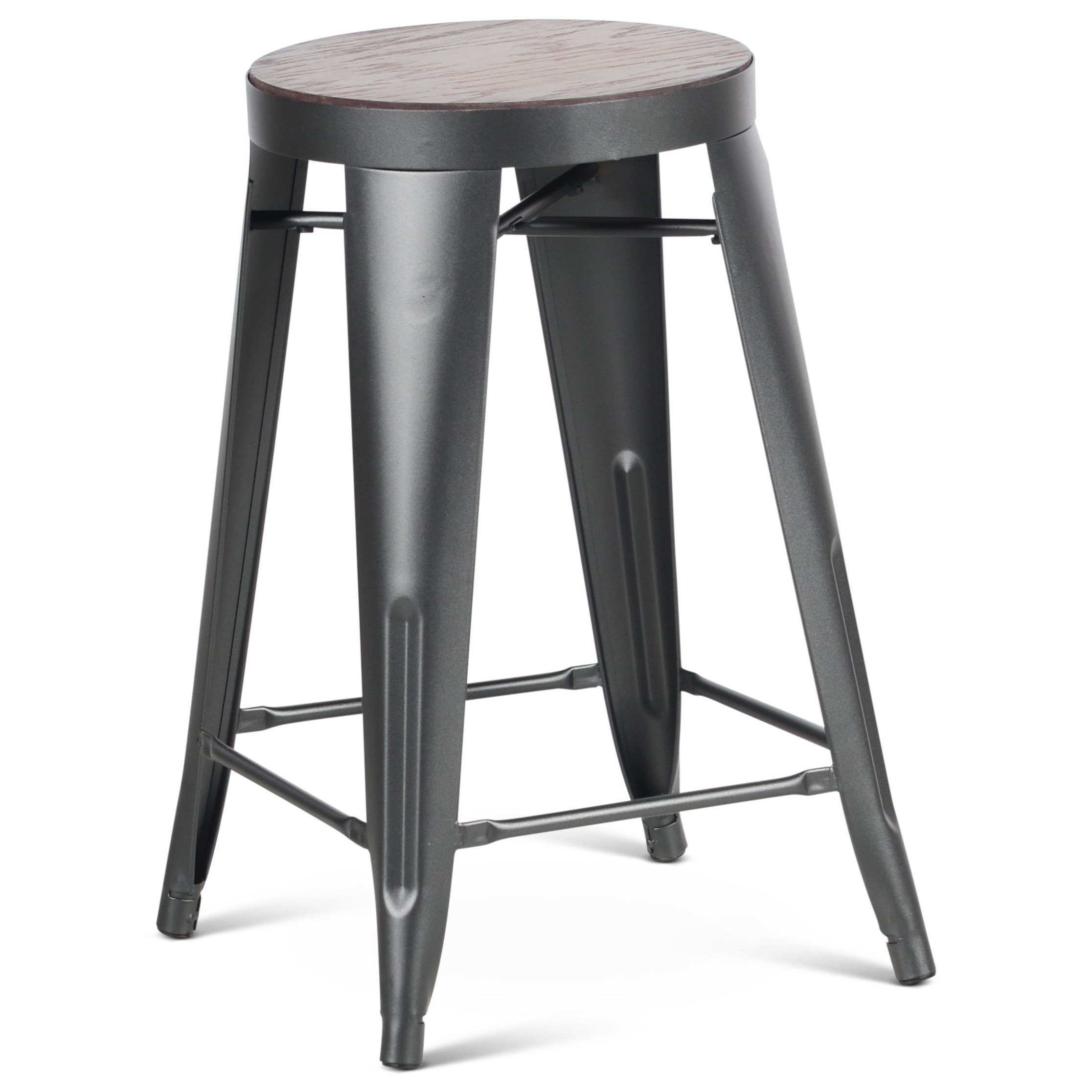 Steve Silver Parker Industrial Metal Counter Stool With Wood Seat Wilcox Furniture Bar Stools