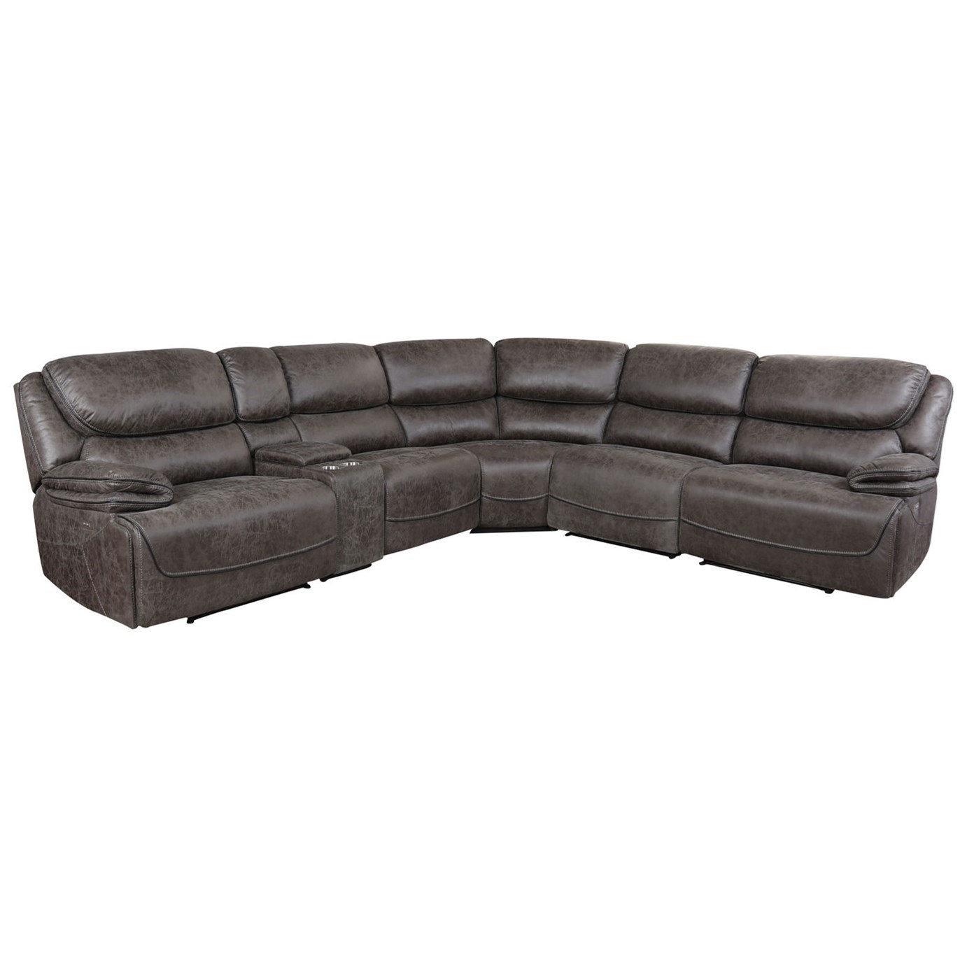 Steve Silver Plaza Contemporary Reclining Sectional Sofa With Cup