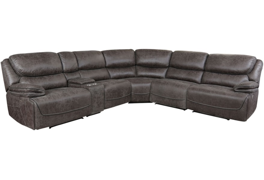 Vendor 3985 Plaza Contemporary Reclining Sectional Sofa With Cup Holders And Usb Port Becker Furniture Reclining Sectional Sofas