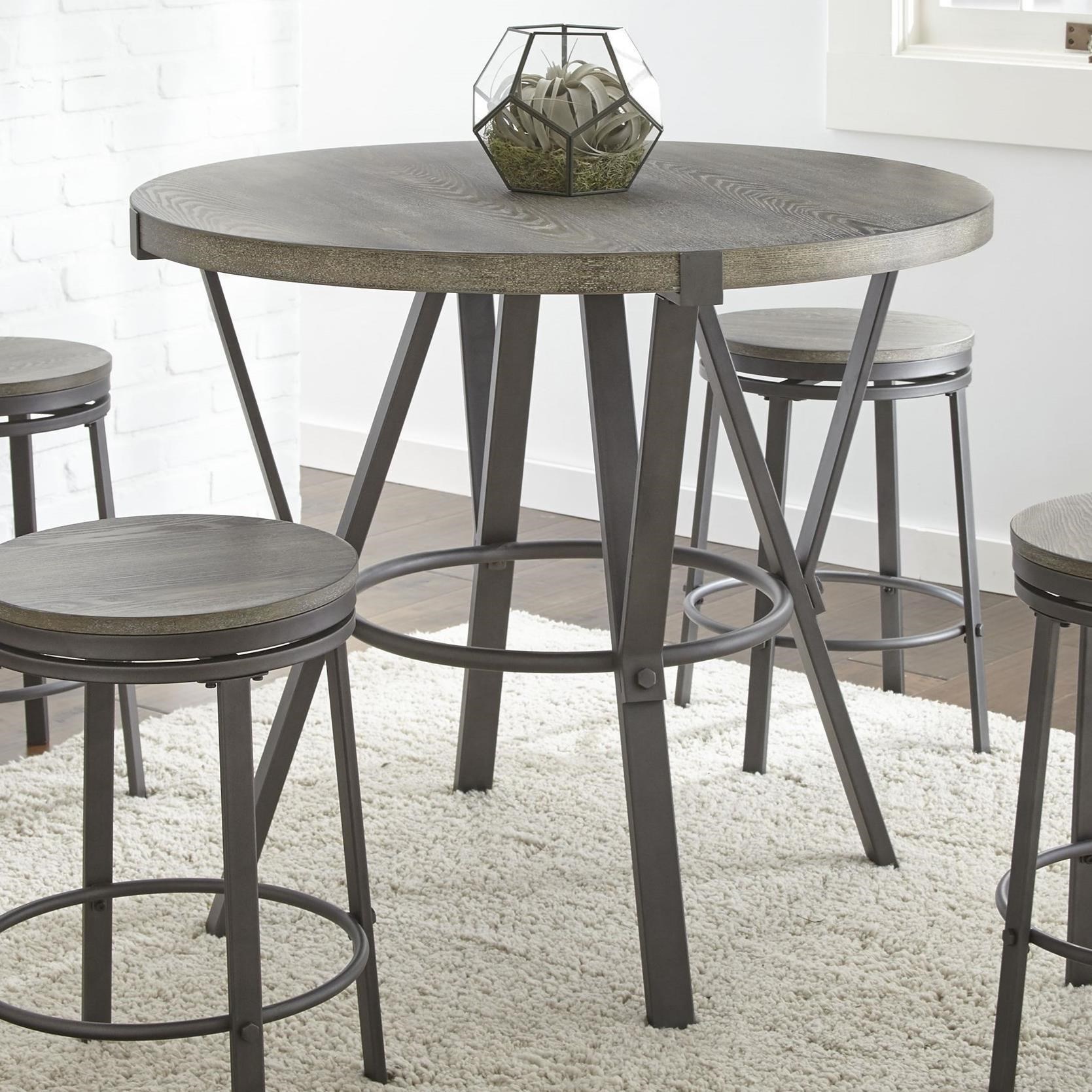 Vendor 3985 Portland Or420pt Round Counter Table With Metal Base