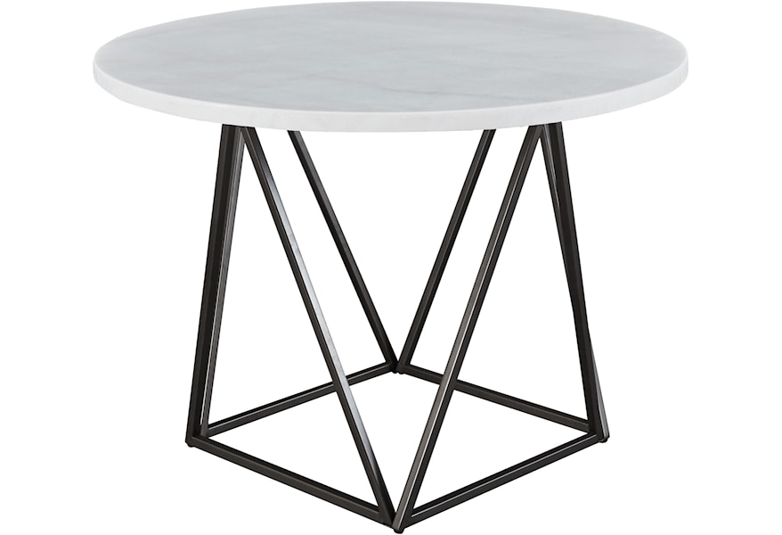 Steve Silver Ramona Contemporary White Marble Top Round Dining Table Wilcox Furniture Dining Tables - roblox ramona normal ending youtube