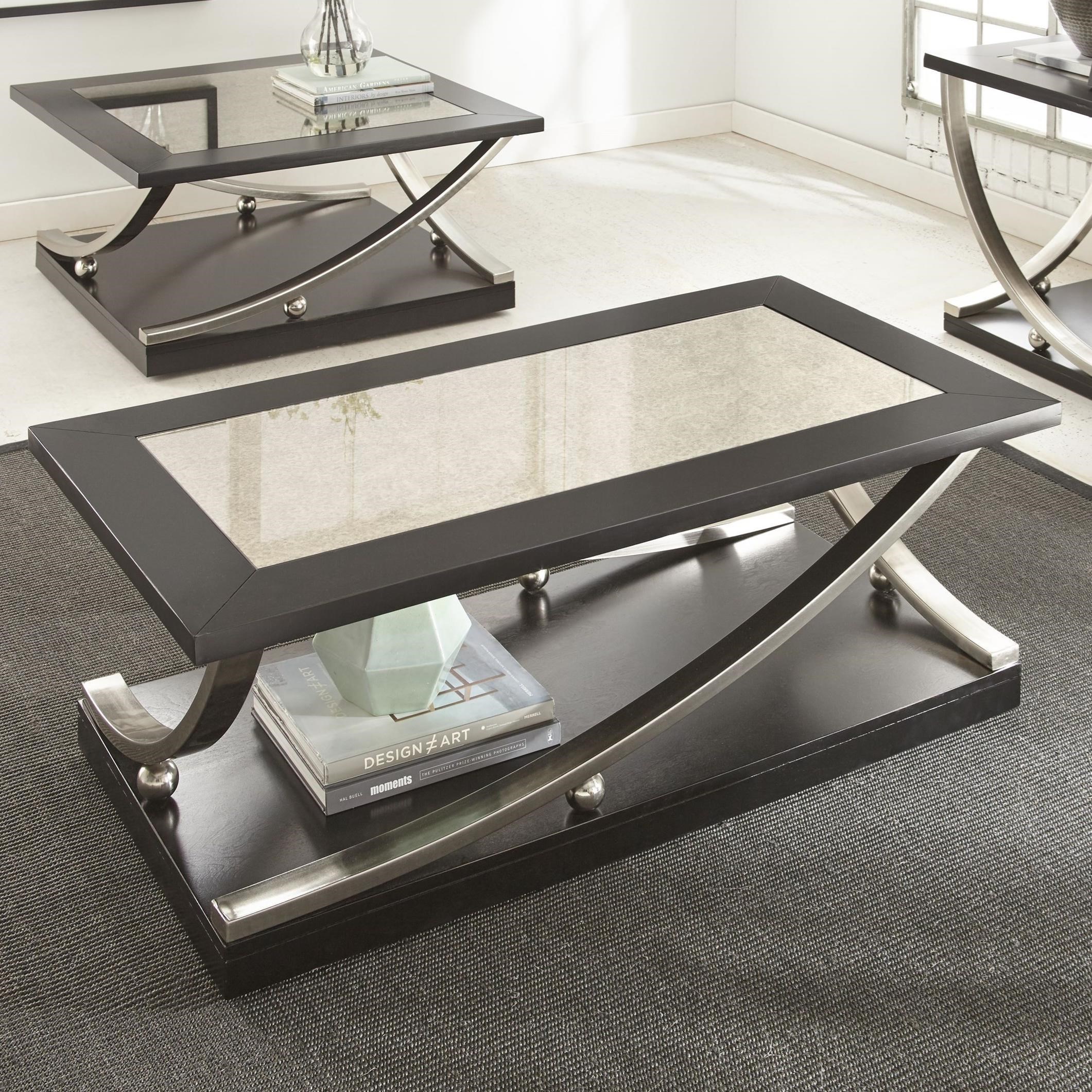 threshold steel gray traditional coffee table