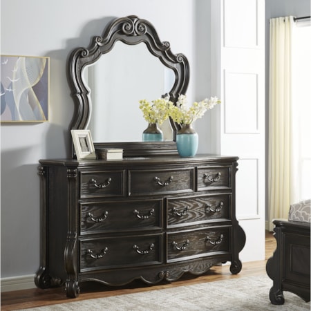 grey mirror dresser Louis Philip