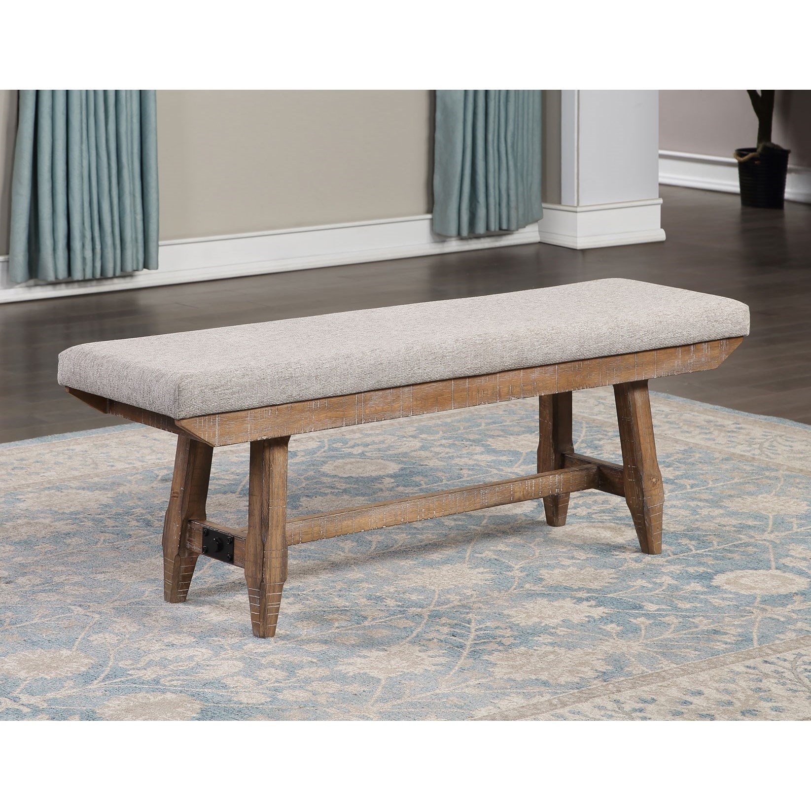 Steve Silver Riverdale Rustic Upholstered Bench Lagniappe Home Store Dining Benches