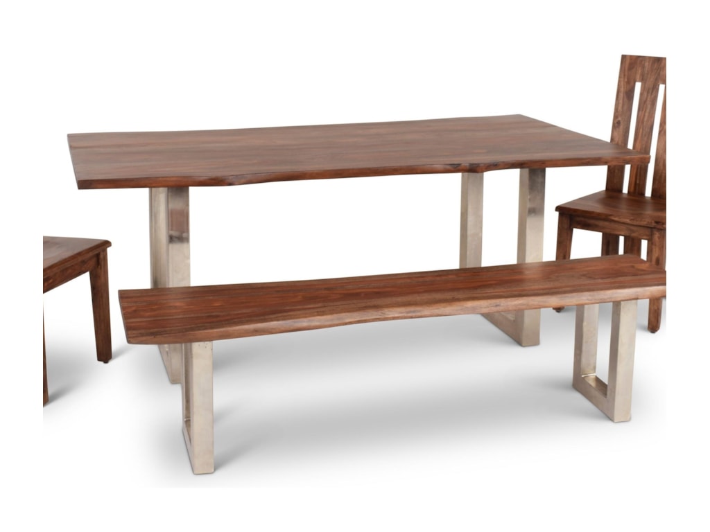 Riverwood Global Contemporary Wood Dining Table With Matte Chrome Legs By Star At Efo Furniture Outlet