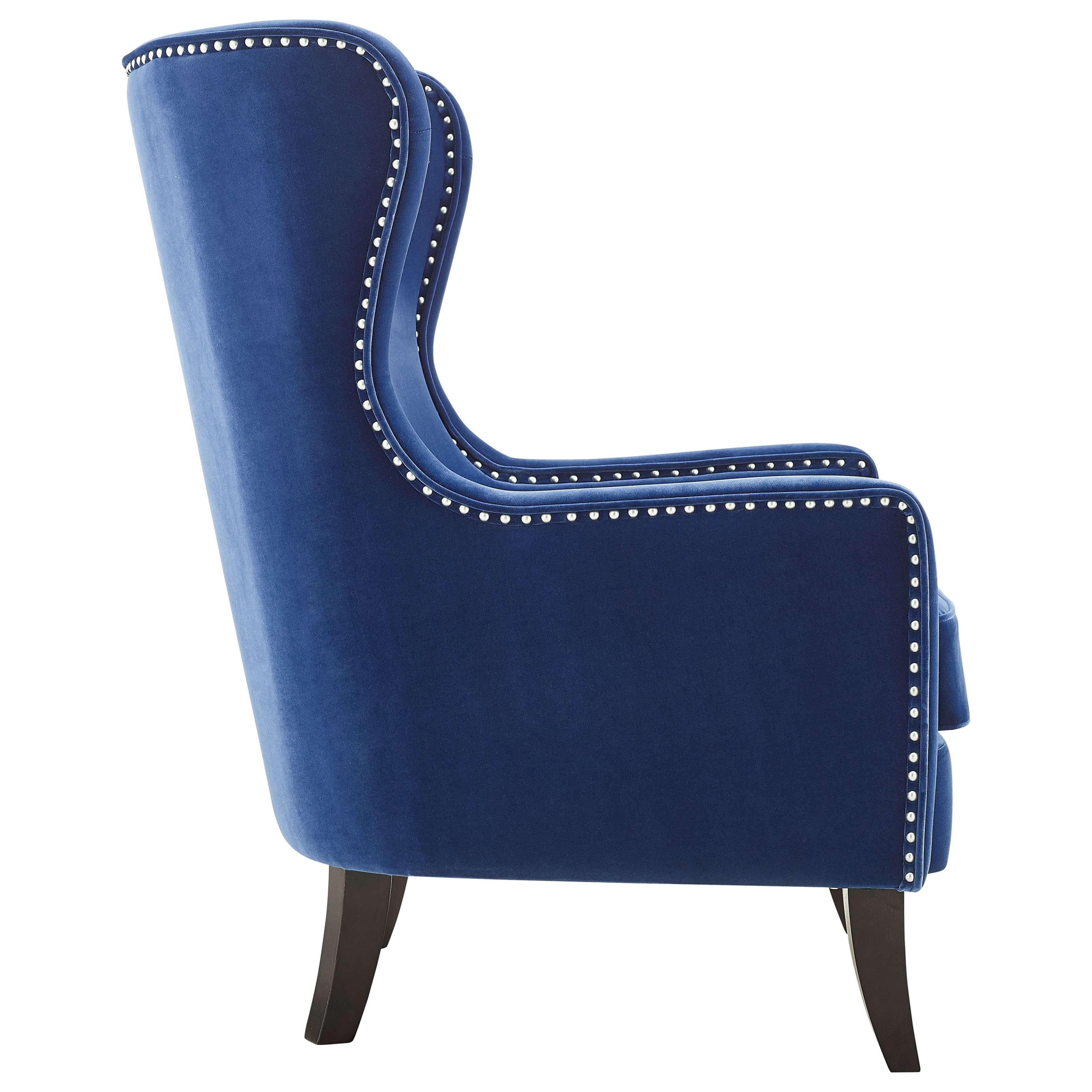 Steve Silver Rosco Rc850acn Transitional Wing Back Velvet Accent Chair W Nailhead Trim Dunk Bright Furniture Wing Chairs