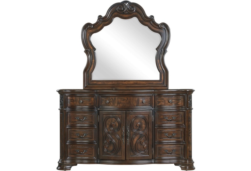 Steve Silver Royale Traditional Dresser And Mirror Set With Steve Silver Royale Traditional Dresser And Mirror Set With