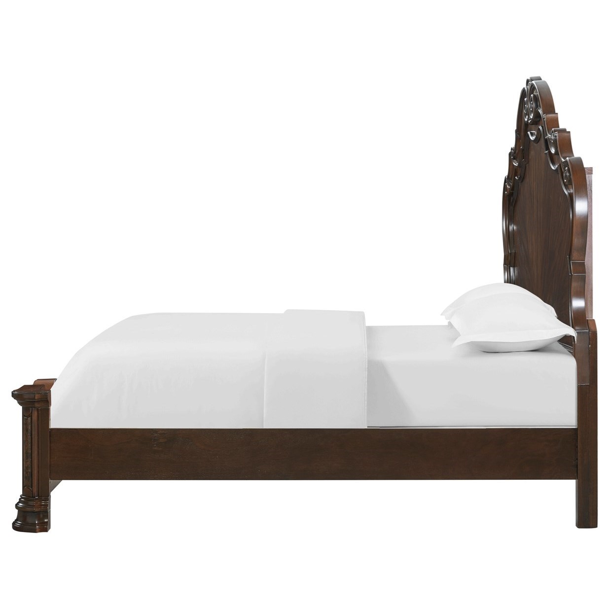 Steve Silver Royale King Bed With Cathedral Veneers And Scroll