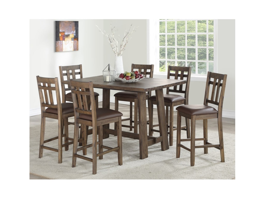 Saranac Rustic 7 Piece Dining Set By Steve Silver At Wayside Furniture