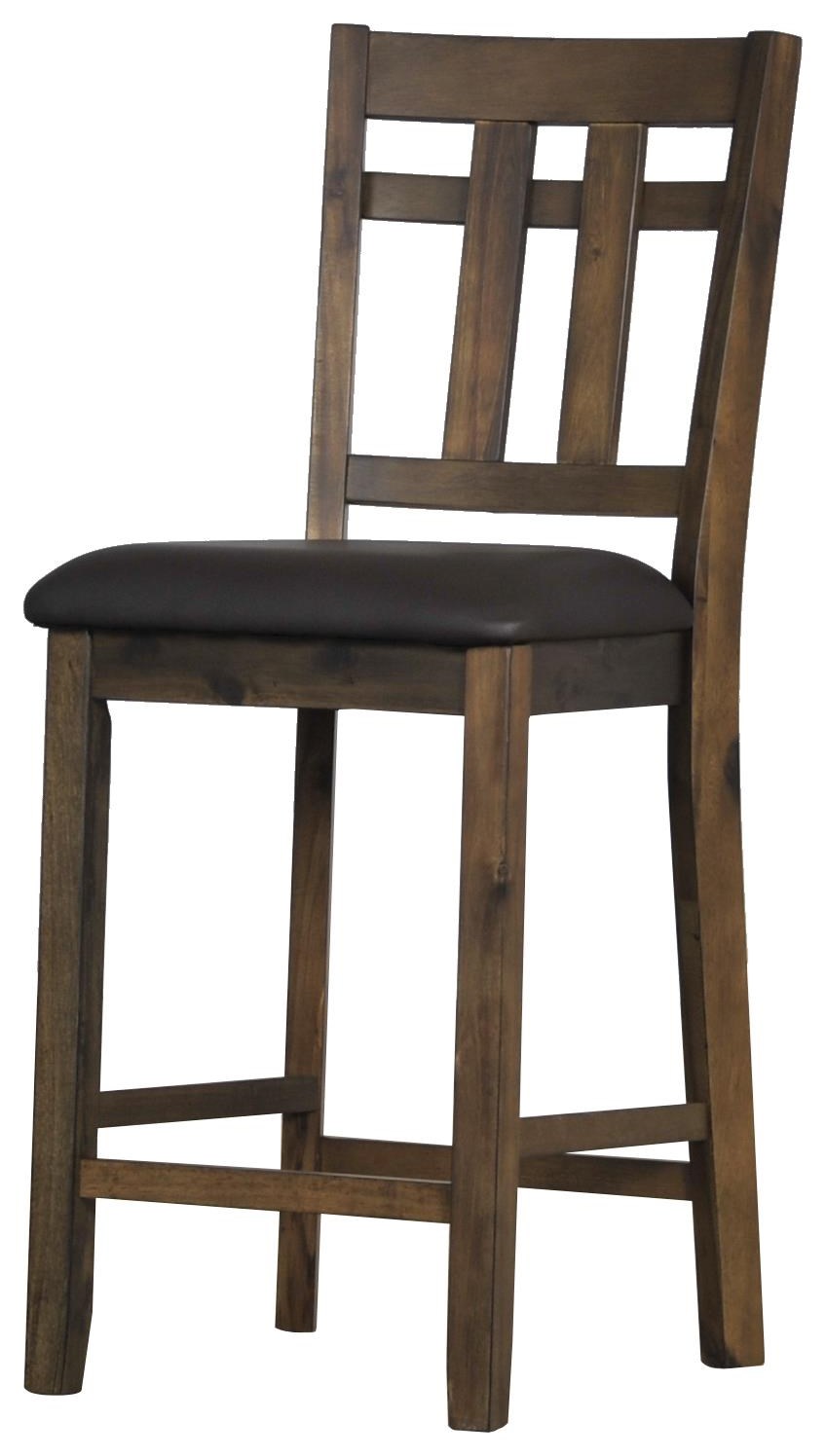 Saranac Rustic Counter Height Dining Side Chair With Upholstered Seating Sadler S Home Furnishings Bar Stools