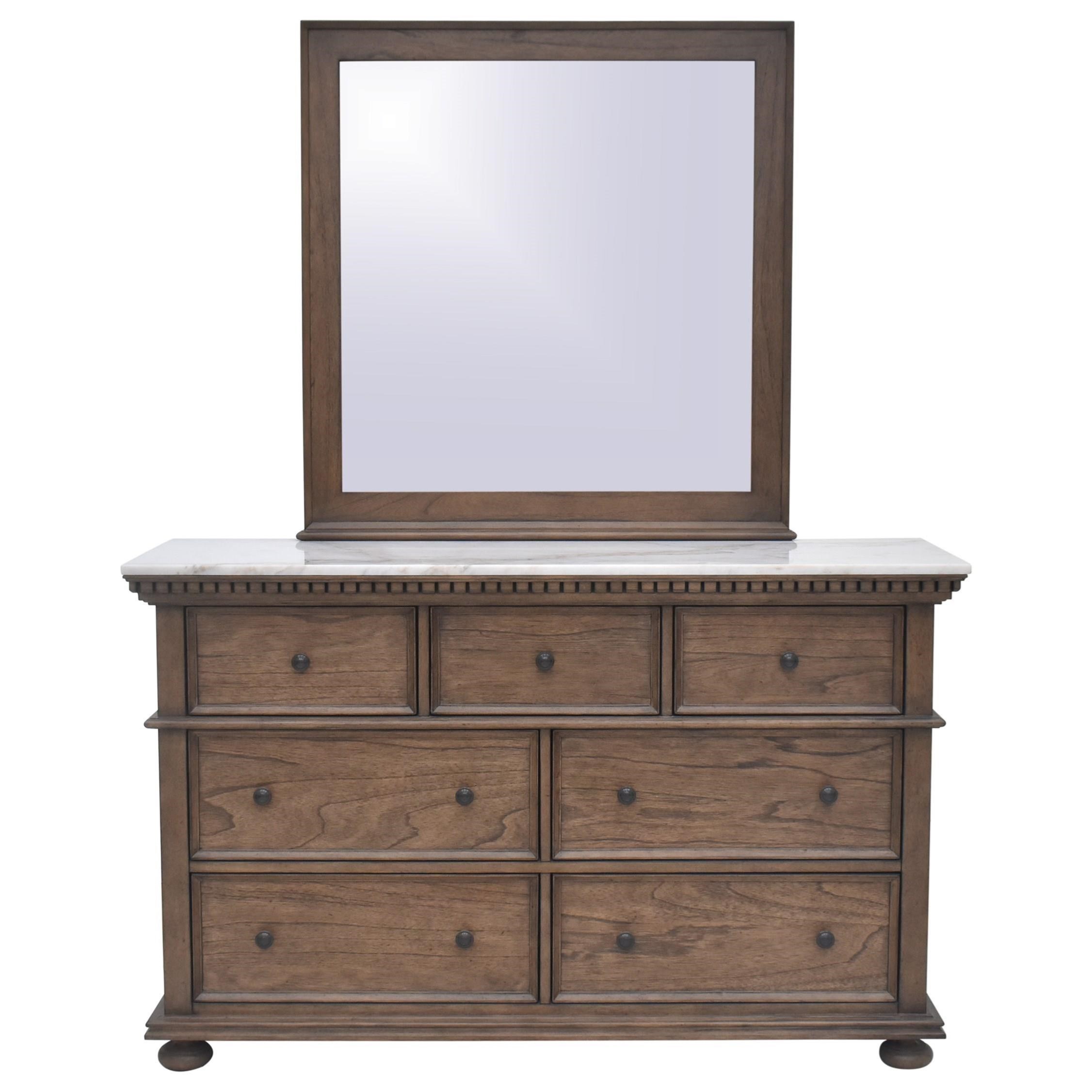 Vendor 3985 Sheffield Sf900dr Transitional Marble Top 7 Drawer