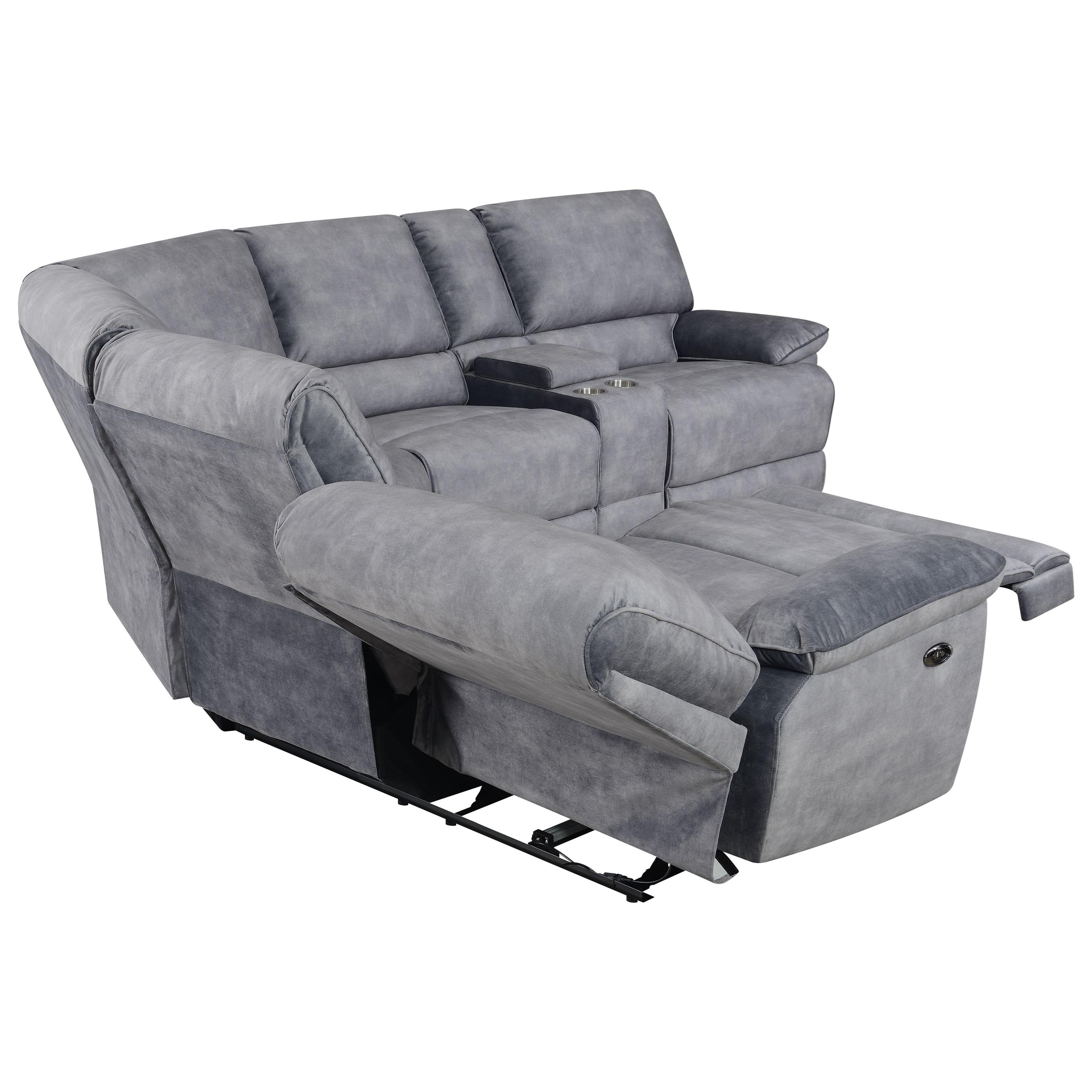 grey reclining sectional couch