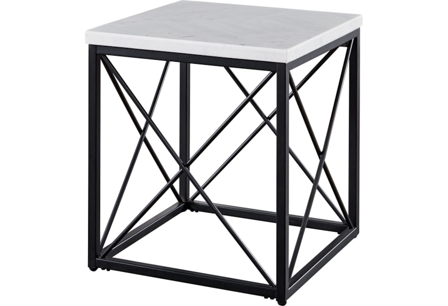 Steve Silver Skyler Sk200e Contemporary White Marble Top Square End Table Northeast Factory Direct End Tables