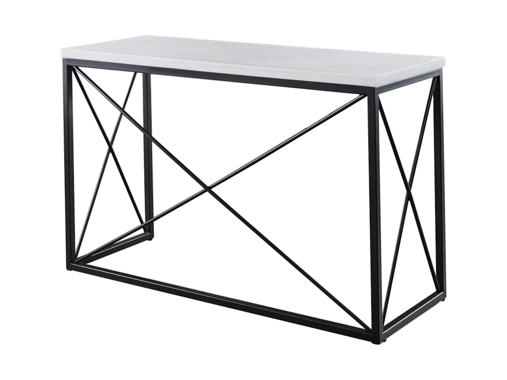 Steve Silver Skyler Contemporary White Marble Top Rectangular Sofa White Marble Top Rectangular Sofa