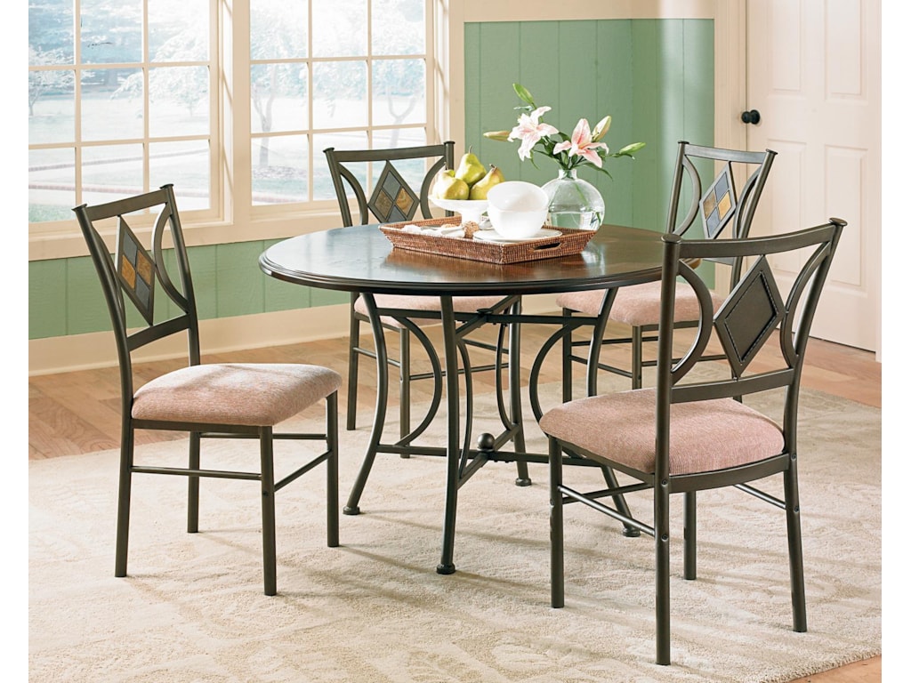 Talston 5 Piece Casual Round Pedestal Table Side Chair Set By Steve Silver At Morris Home