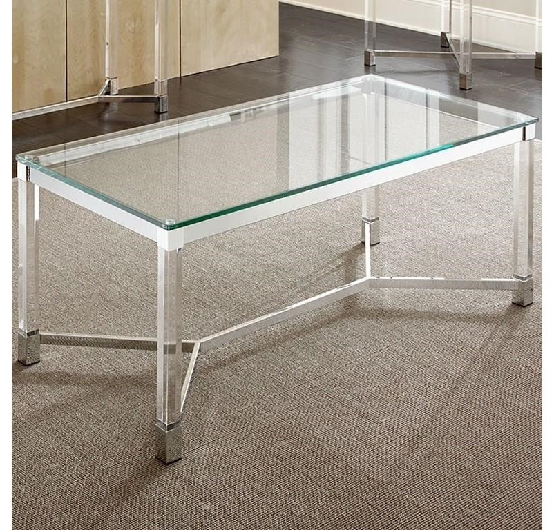 Steve Silver Talia Tl200c 2xe Rectangular Glass Top Cocktail Table