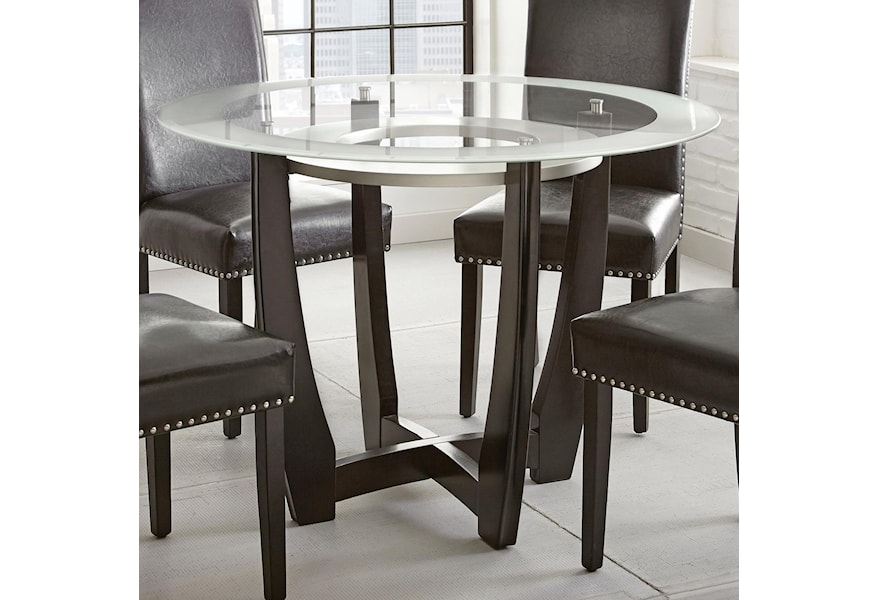 Steve Silver Verano Contemporary 45 Round Glass Top Dining Table Wayside Furniture Dining Tables