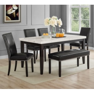 Prime Westby Transitional Table And Chair Set With Bench Prime Brothers Furniture Table Chair Set With Bench
