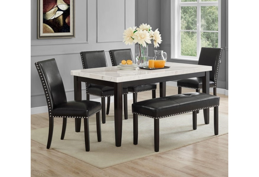 Steve Silver Westby Transitional Table And Chair Set With Bench