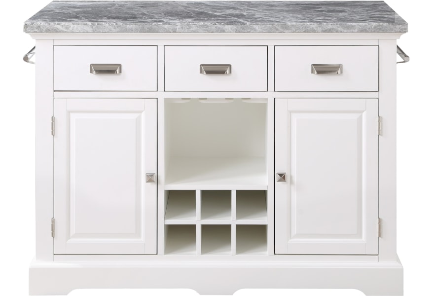 Steve Silver Zermatt Transitional Kitchen Island With Bottle Storage Wayside Furniture Kitchen Islands