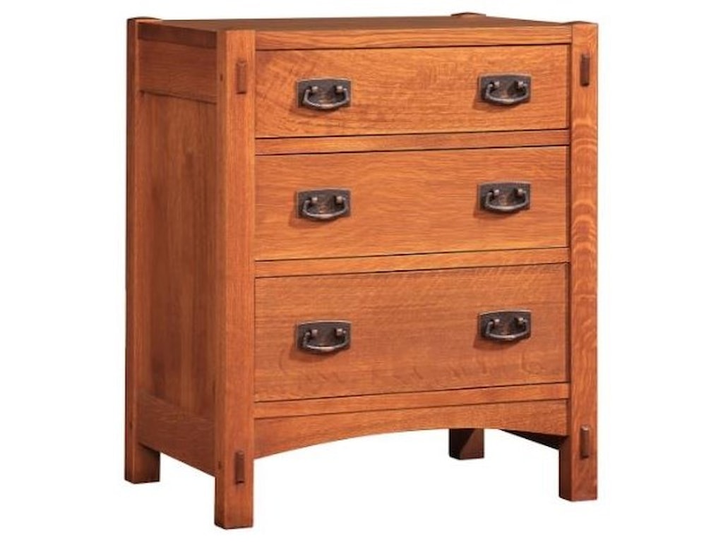 Stickley Oak Mission Classics 3 Drawer Nightstand Williams Kay