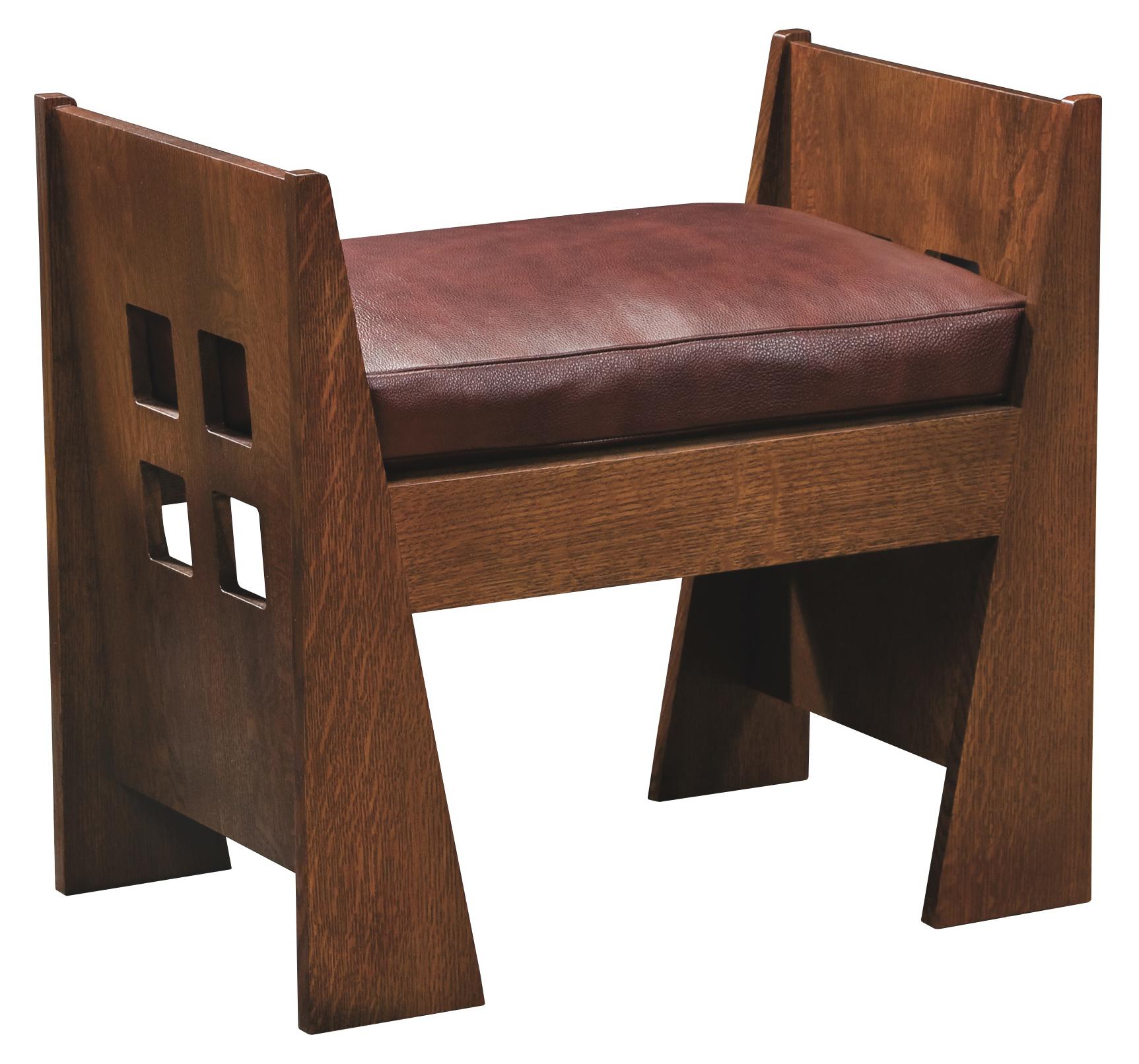 Stickley Oak Mission Classics Limbert Window Bench With Cushion Jacksonville Furniture Mart Upholstered Benches