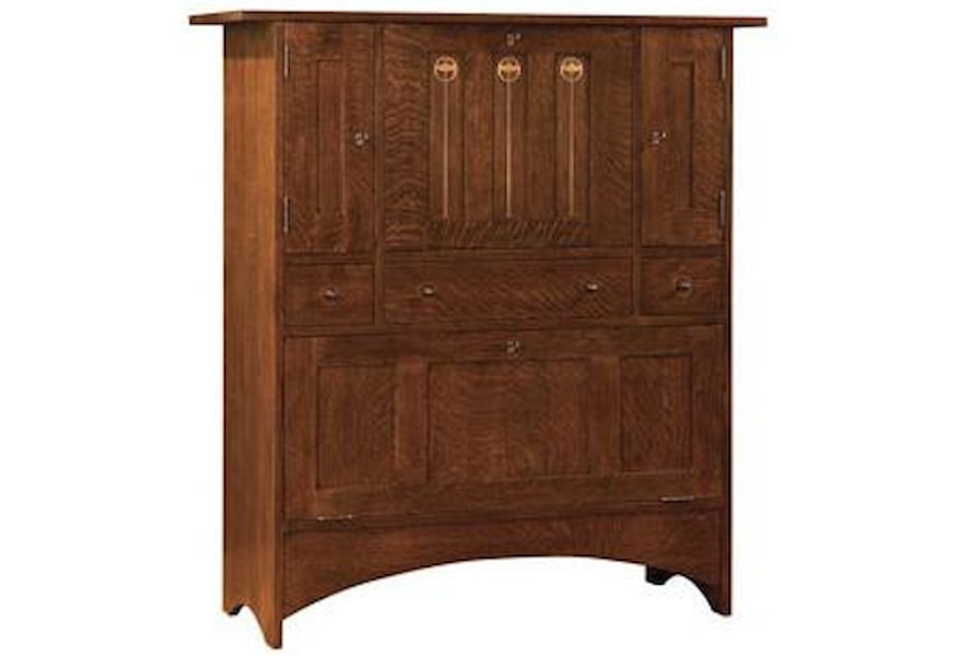 Stickley Oak Mission Classics Harvey Ellis Fall Front Bar With