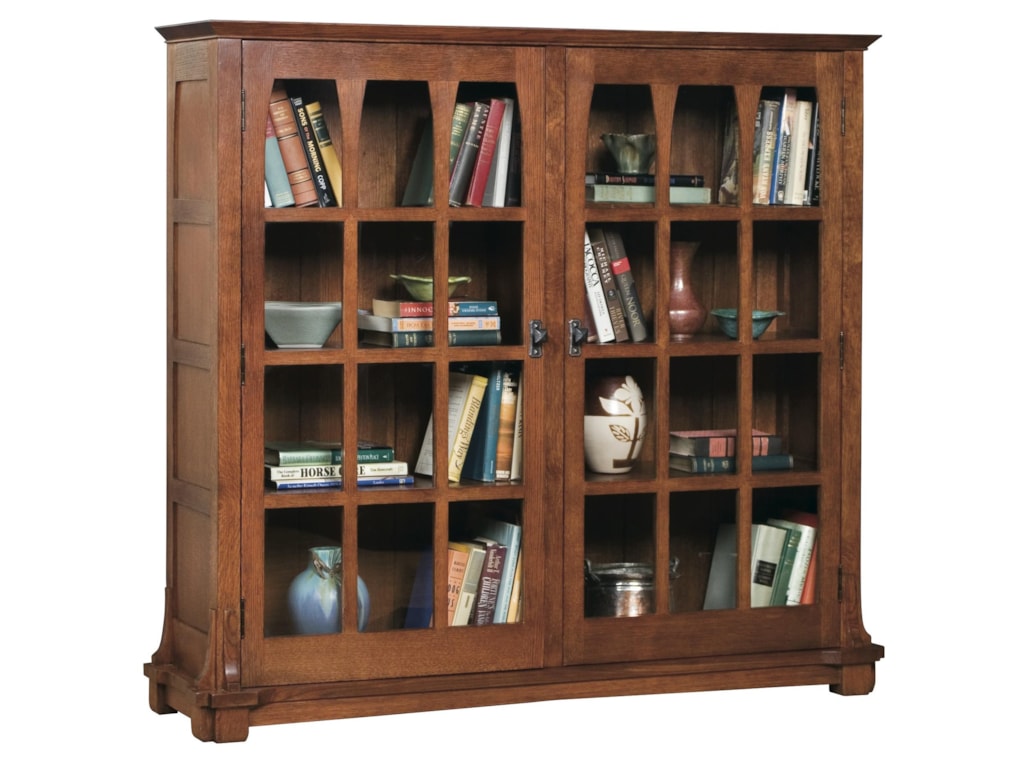 Stickley Oak Mission Clics Gustav Commemorative 2 Door Bookcase