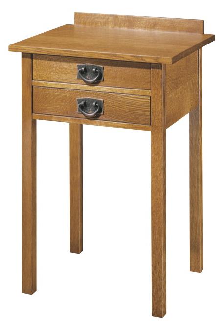 Stickley Oak Mission Classics Two Drawer Tall Night Stand