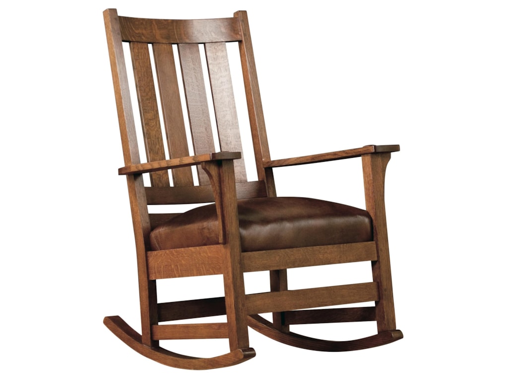 Stickley Oak Mission Classics Chapel Street Slat Back Rocker