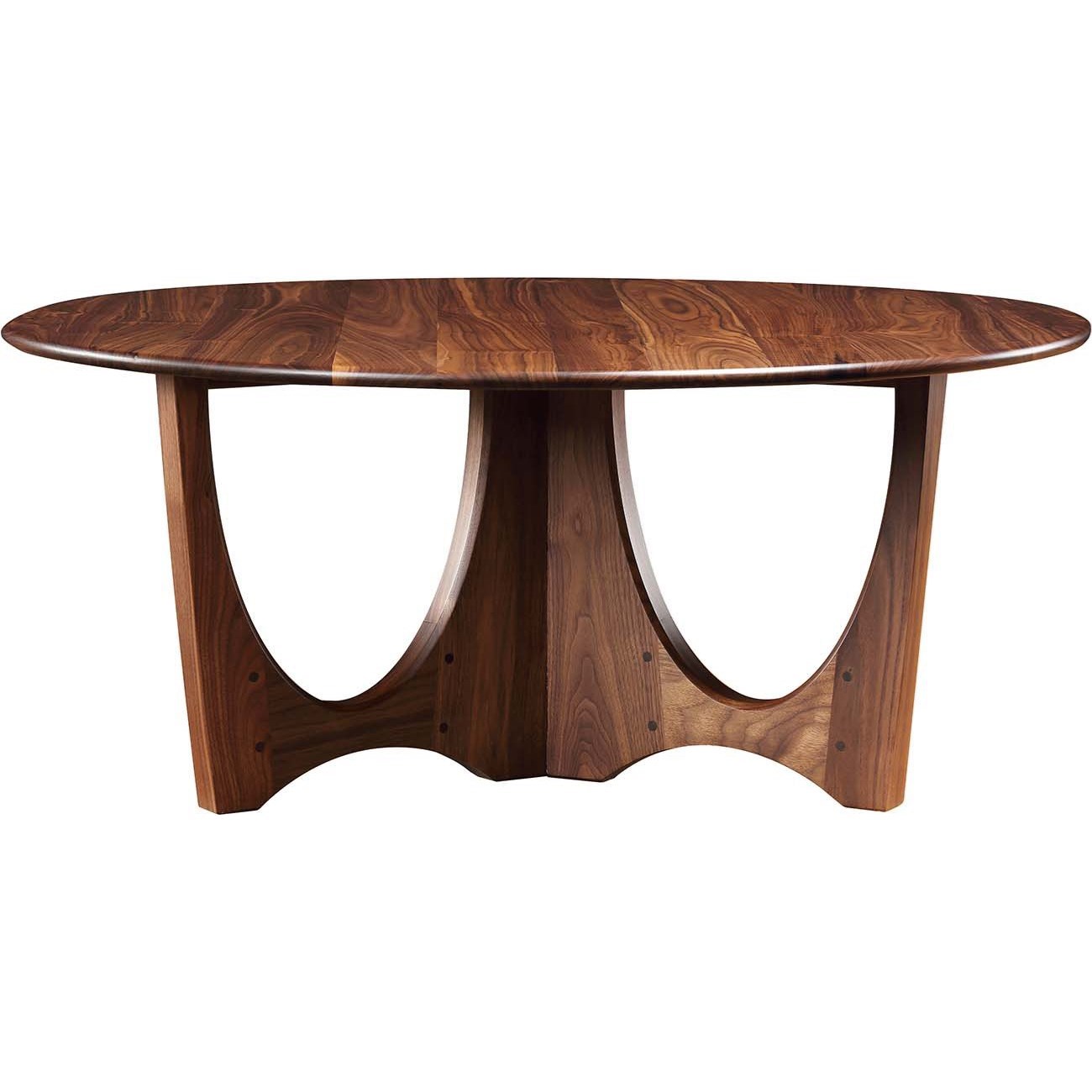 Stickley Walnut Grove Solid Wood Round Cocktail Table Sprintz Furniture Cocktail Coffee Tables