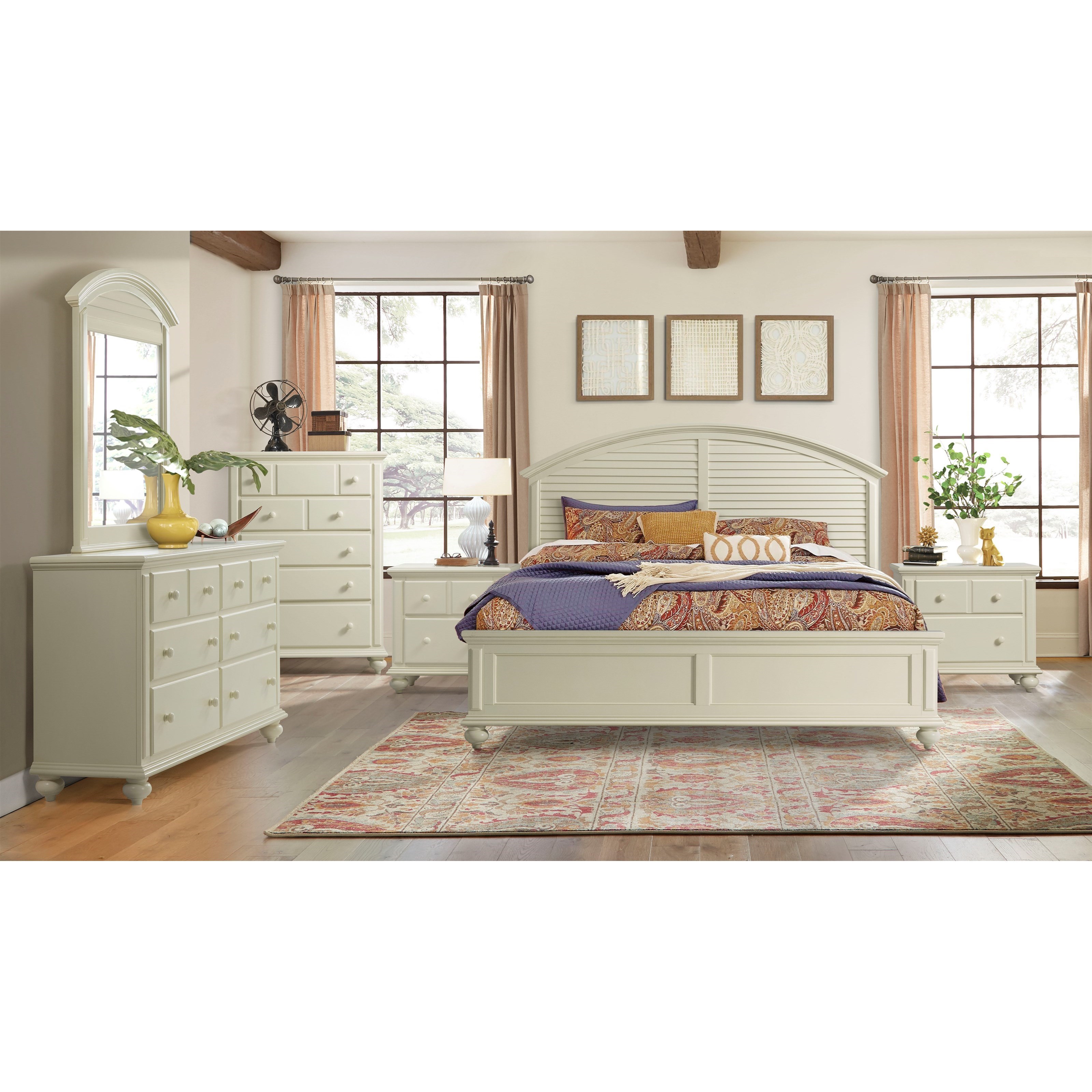 Stillwater Furniture Coastal Cottage Queen Panel Bed With Arched