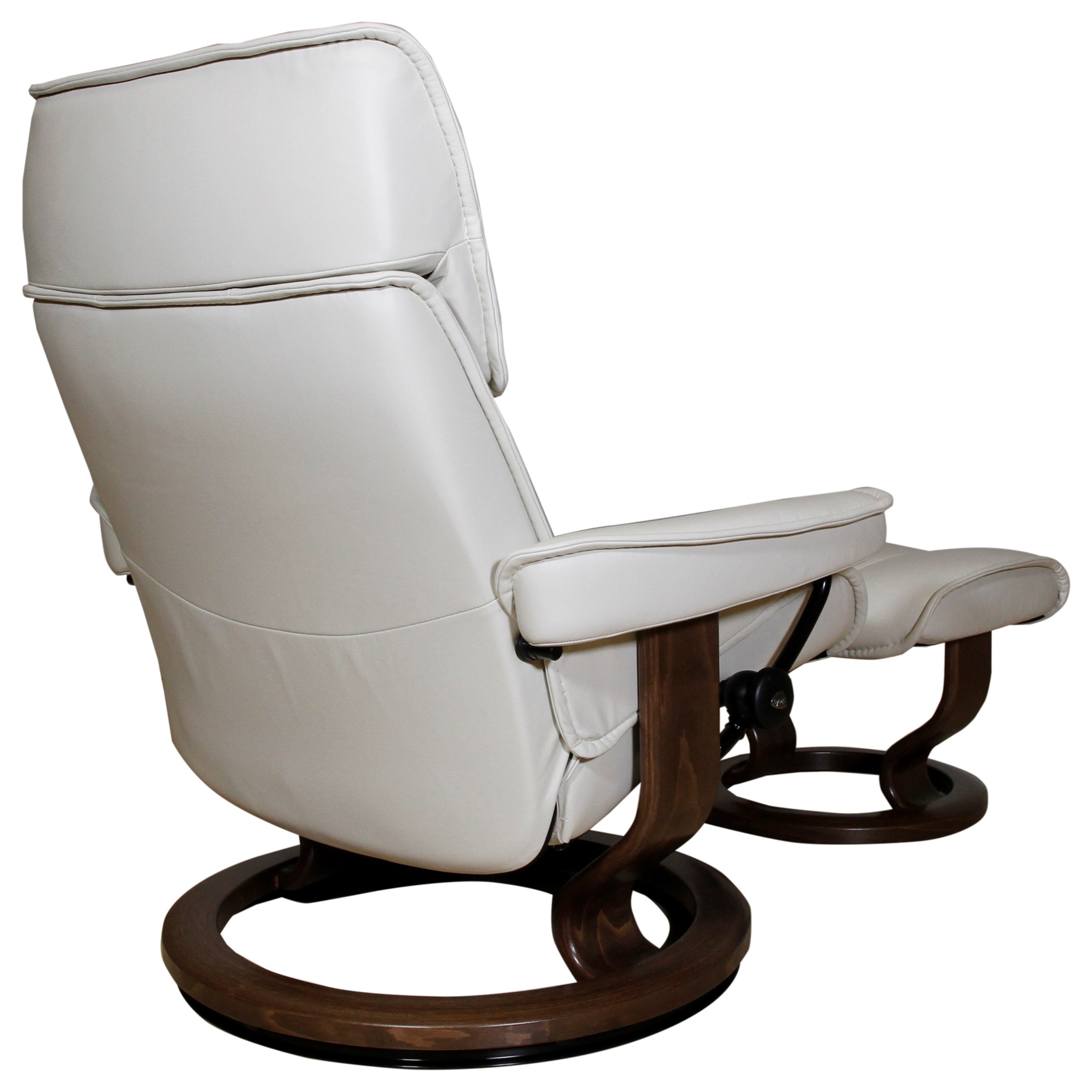 Stressless Admiral Medium Reclining Chair And Ottoman With Classic Base Virginia Furniture Market Reclining Chair Ottoman Sets