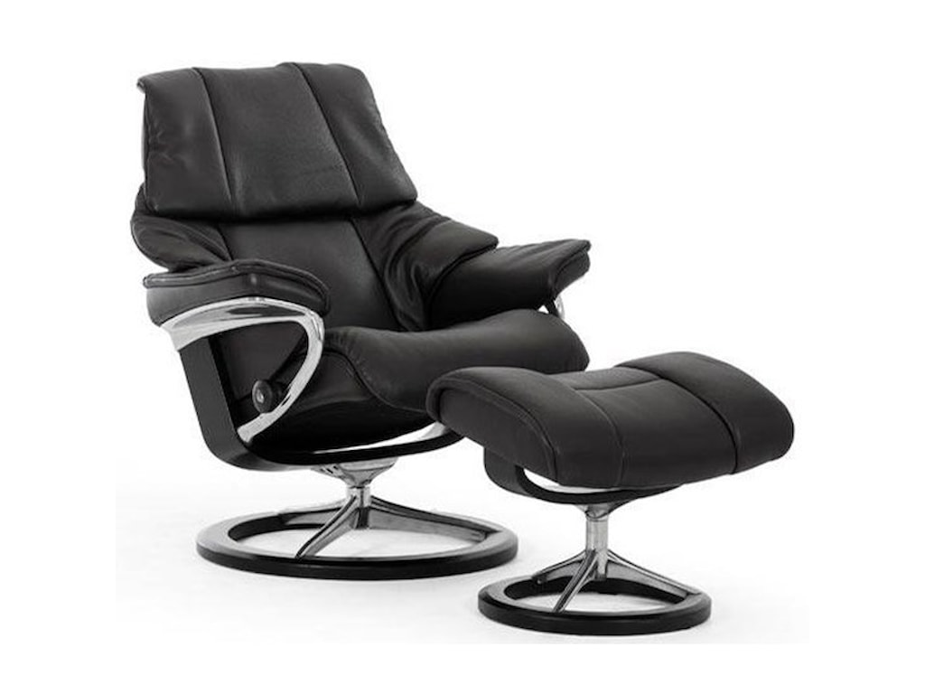 Stressless Reno Medium Reclining Chair And Ottoman With Signature Stressless Renomedium Reclining Chair And Ottoman